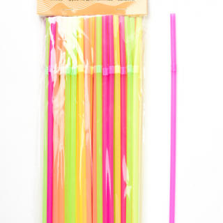 Трубочка пластикова із вигином різних кольорів L 21 см ( 50 шт)