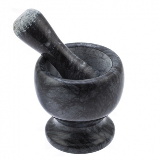 Ступка кам'яна з товкачем чорного кольору Н 11 см Ø 10 см ( шт )