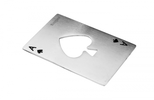 Відкривачка нержавіюча у формі гральної картки 9 х 5 см (шт)