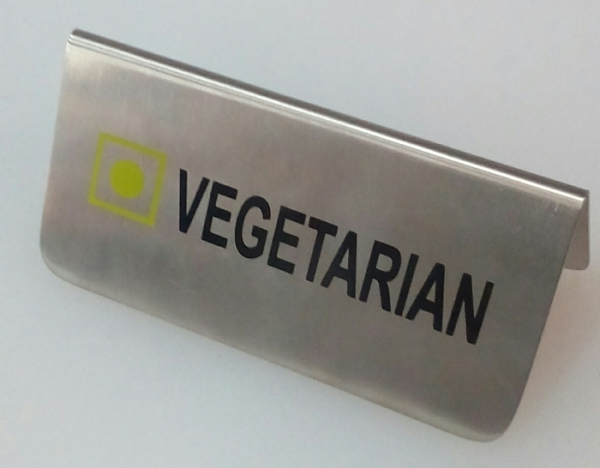 Табличка "VEGETARIAN" нержавіюча L 12 см (шт)